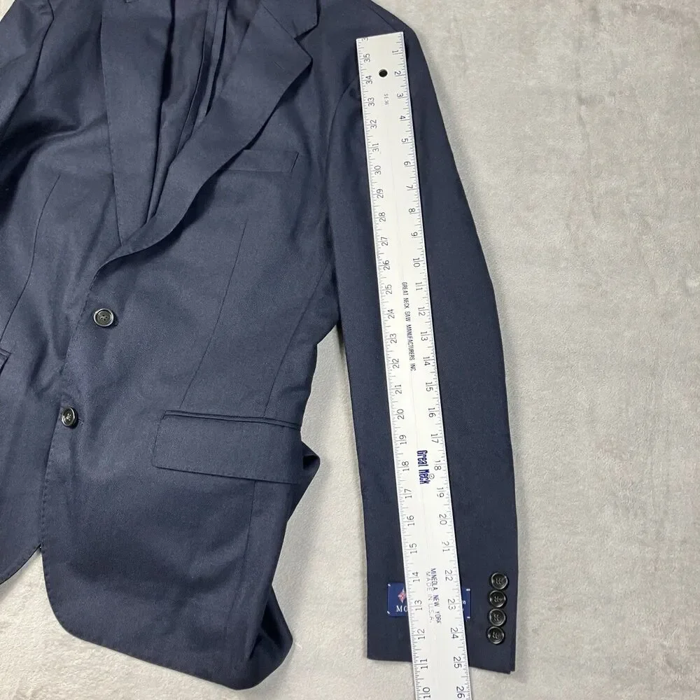 J.Crew Ludlow Suit Jacket Mens 38R Navy Cotton Wool Slim Blazer Business